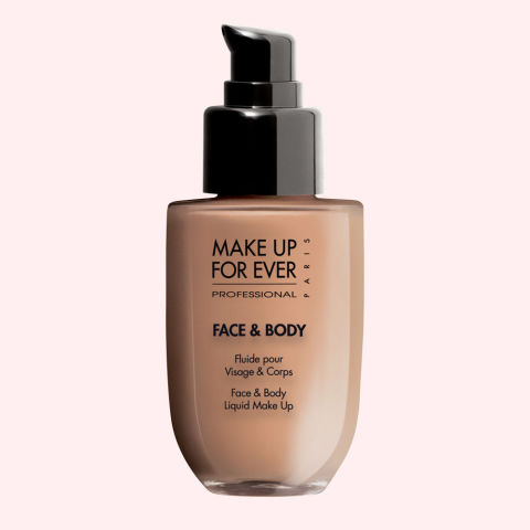 A beauty editor favorite, if you're in the market for au naturale day-to-day coverage, this is your stuff. It has that "your skin, but better" look down to a science with a water-based gel formula that blurs away imperfections while delivering sheer to medium matte coverage. Make Up For Ever Face and Body Liquid Makeup Foundation, $43; sephora.com.