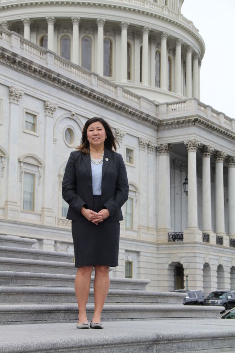 Congresswoman Grace Meng (D-NY) outside U.S. Capitol building
