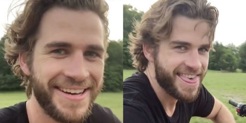 Liam Hemsworth riding a trail bike