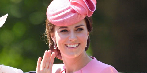 Kate Middleton trooping the colour in pink Alexander McQueen