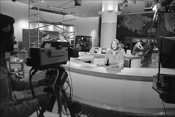 A CNN studio in the 1980s